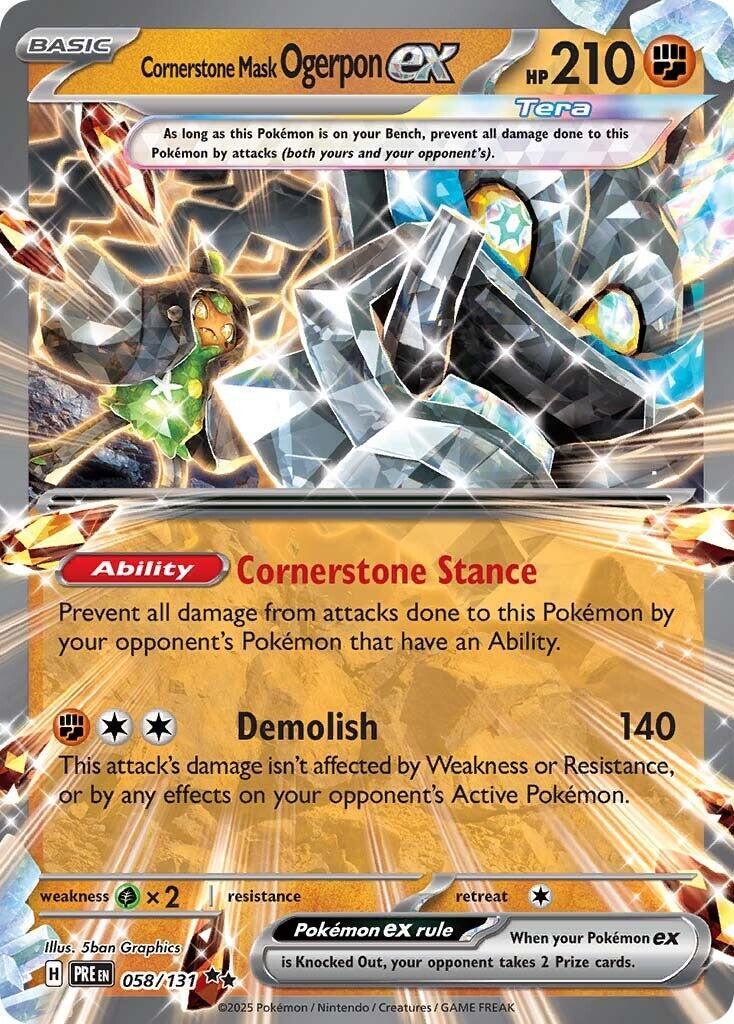 [Binder Condition] Cornerstone Mask Og ex #58 Pokemon Prismatic Evolutions