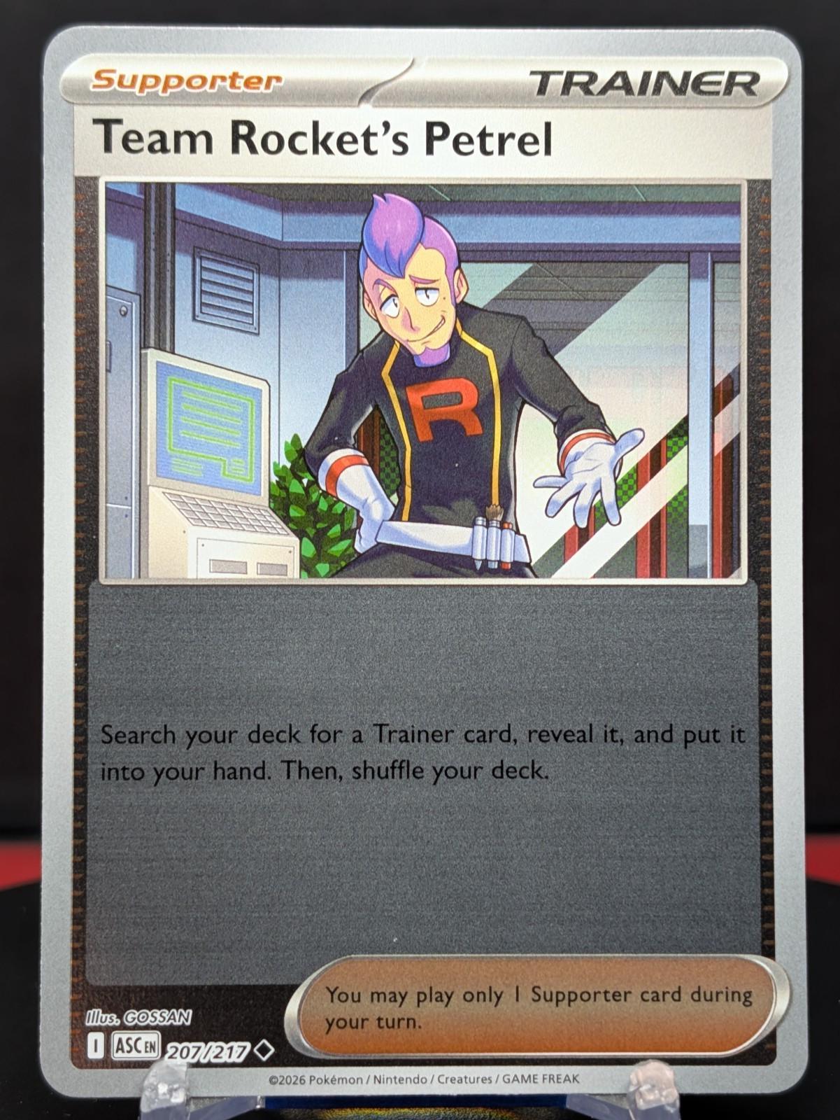 [Binder Condition] Team Rocket's Petrel [Reverse Holo] #207 Pokemon Ascended Heroes