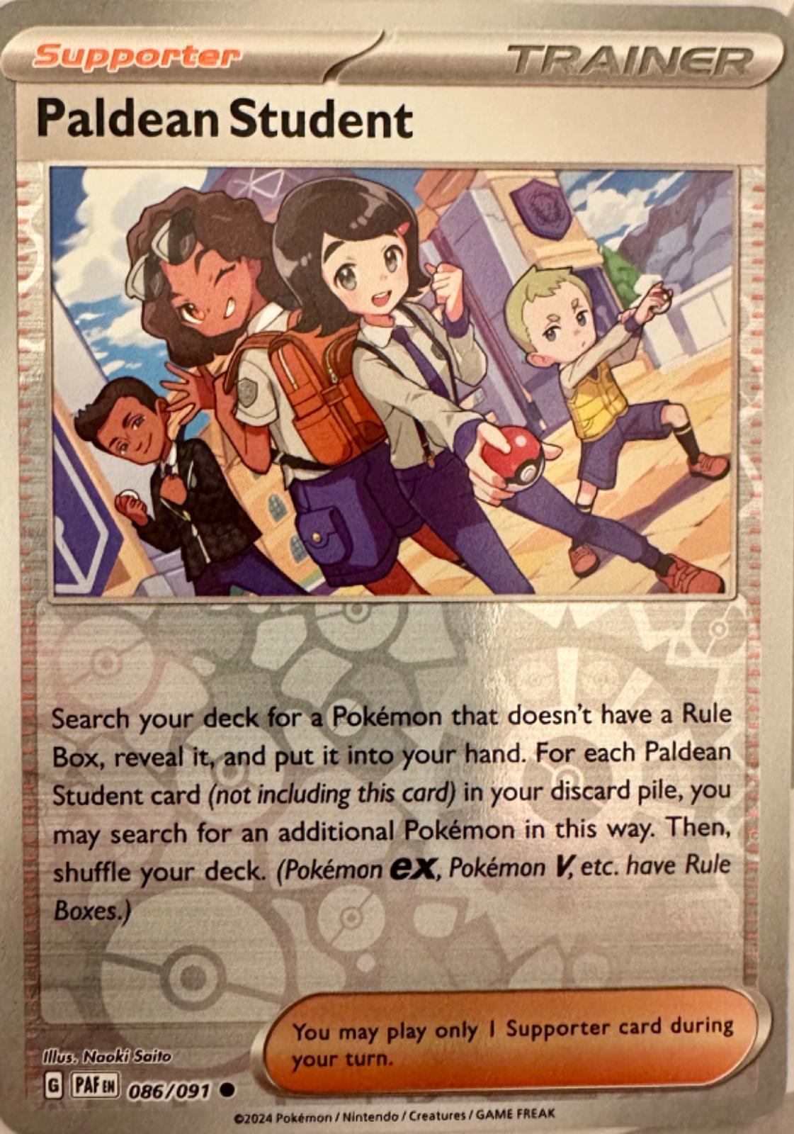 [Binder Condition] Paldean Student [Reverse Holo] #86 Pokemon Paldean Fates
